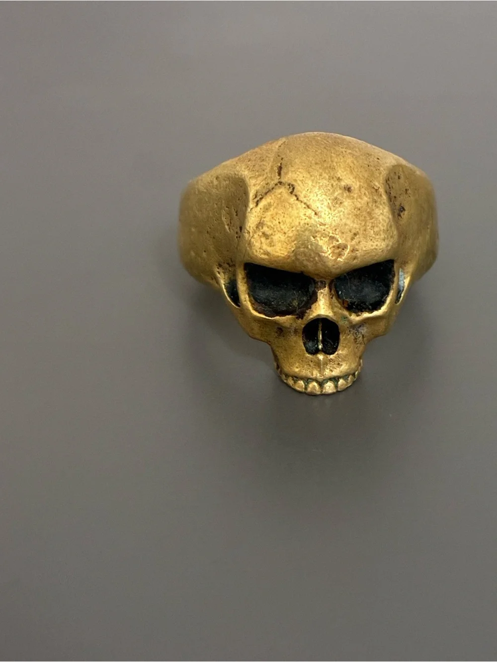 $398 Brand New John Varvatos Artisan Brass Skull Ring Size 11